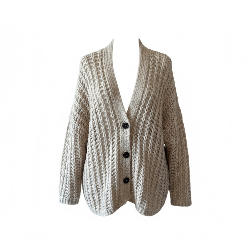 Roberto Collina Cream Knit Cardigan Sweater